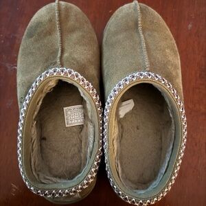 UGG Kids Green Beaded Slippers